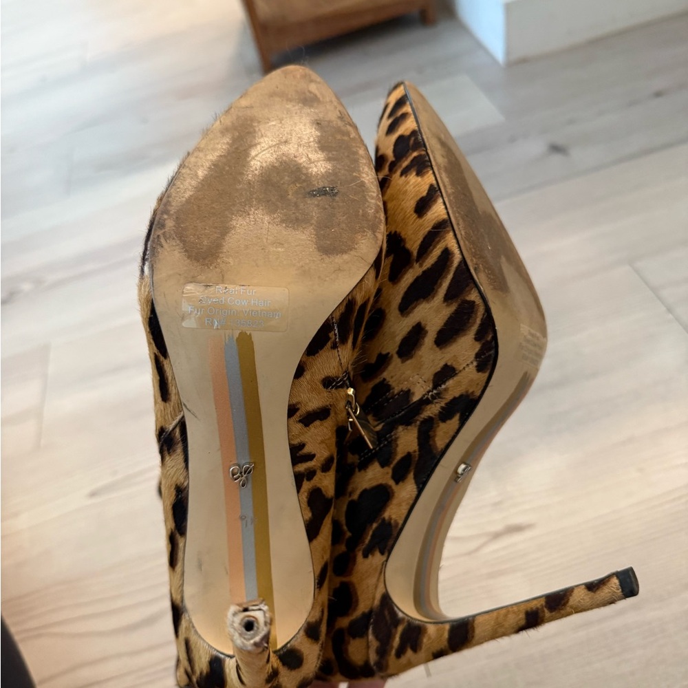 Sam Edelman Leopard Print Ankle Booties (Real Fur) - Picture 3 of 6